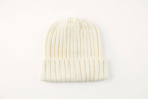 Winter White Acrylic Ribbed City Hat - Vice Versa Hats