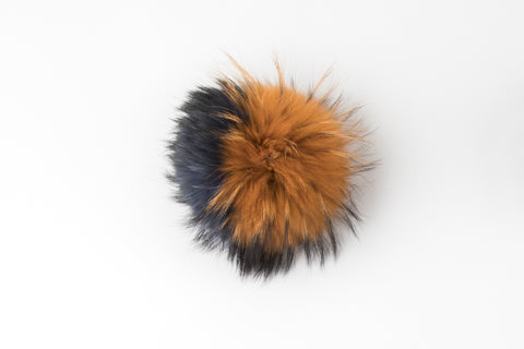 Multicolor Orange & Blue Raccoon Poof - Vice Versa Hats