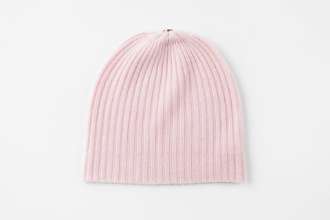 Pink Ribbed Cashmere Hat - Vice Versa Hats