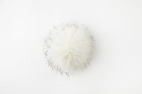 White Racoon Mega Poof with Black Tips - Vice Versa Hats