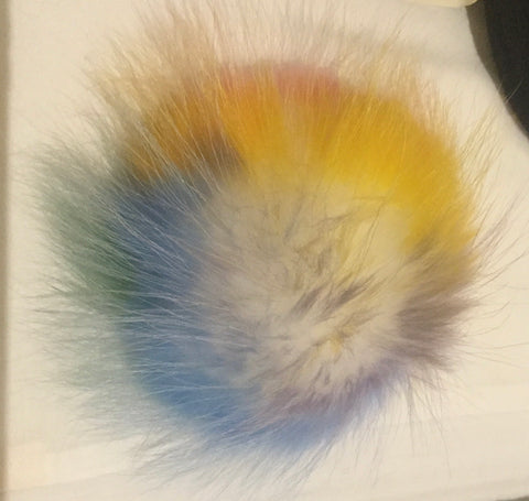 Light Rainbow Raccoon Poof - Vice Versa Hats